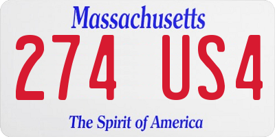 MA license plate 274US4