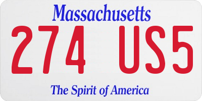 MA license plate 274US5