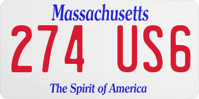 MA license plate 274US6