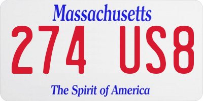MA license plate 274US8
