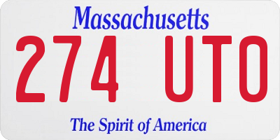 MA license plate 274UT0