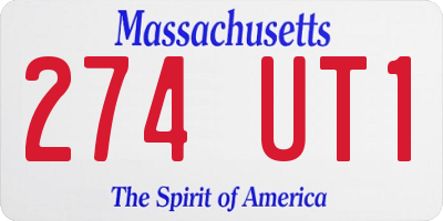 MA license plate 274UT1
