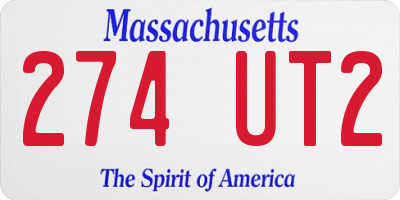 MA license plate 274UT2