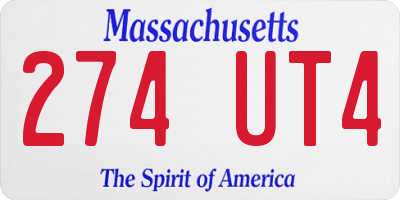 MA license plate 274UT4