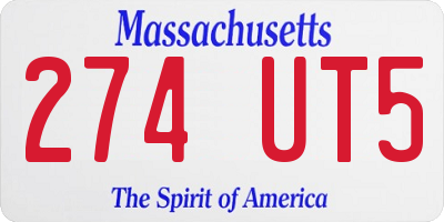 MA license plate 274UT5