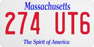 MA license plate 274UT6