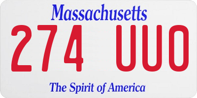 MA license plate 274UU0