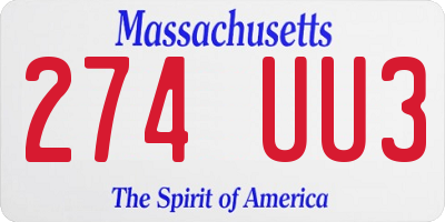 MA license plate 274UU3