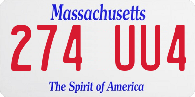 MA license plate 274UU4