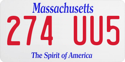 MA license plate 274UU5