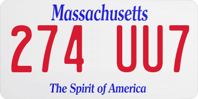 MA license plate 274UU7