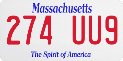 MA license plate 274UU9