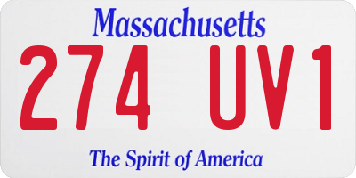 MA license plate 274UV1