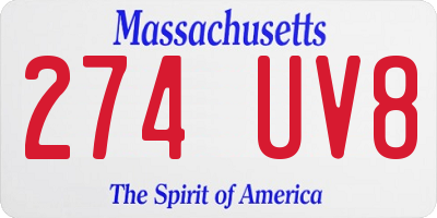 MA license plate 274UV8