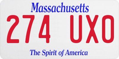MA license plate 274UX0