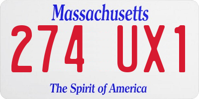 MA license plate 274UX1