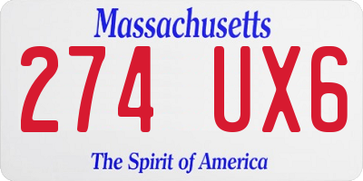 MA license plate 274UX6