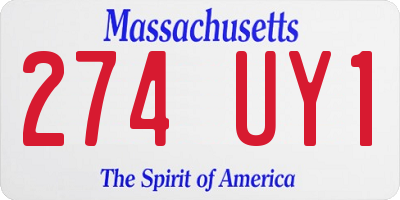 MA license plate 274UY1