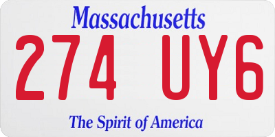 MA license plate 274UY6