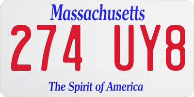 MA license plate 274UY8