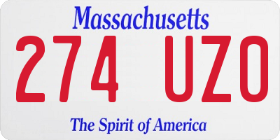 MA license plate 274UZ0