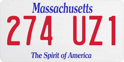 MA license plate 274UZ1