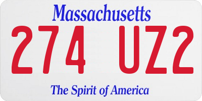 MA license plate 274UZ2