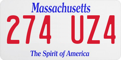 MA license plate 274UZ4