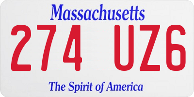 MA license plate 274UZ6