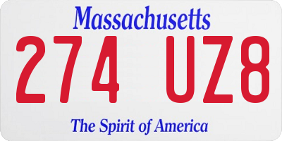 MA license plate 274UZ8