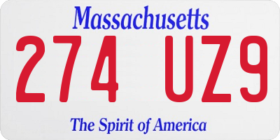 MA license plate 274UZ9