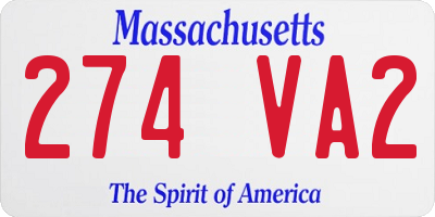 MA license plate 274VA2