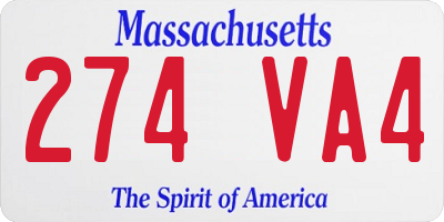 MA license plate 274VA4