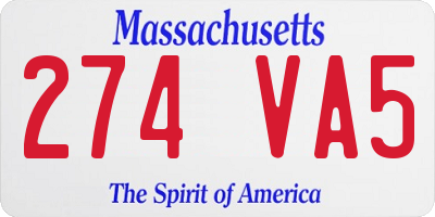 MA license plate 274VA5