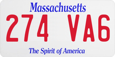 MA license plate 274VA6