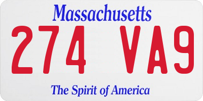 MA license plate 274VA9