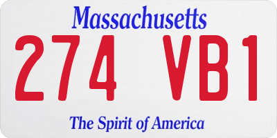 MA license plate 274VB1