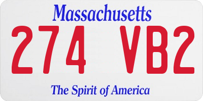 MA license plate 274VB2