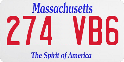 MA license plate 274VB6