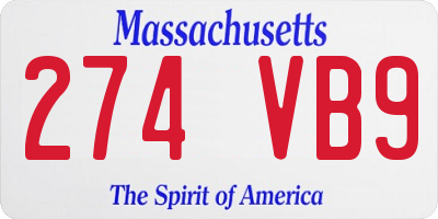 MA license plate 274VB9