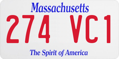 MA license plate 274VC1