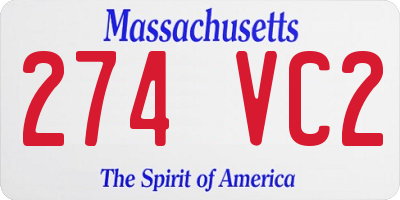 MA license plate 274VC2
