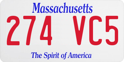MA license plate 274VC5