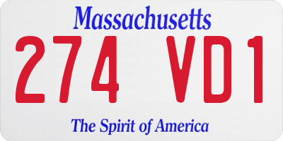 MA license plate 274VD1