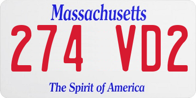 MA license plate 274VD2