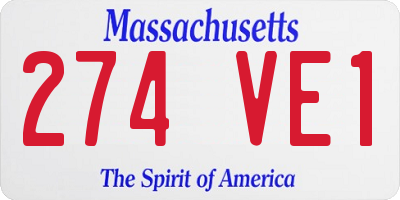 MA license plate 274VE1
