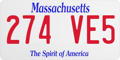 MA license plate 274VE5