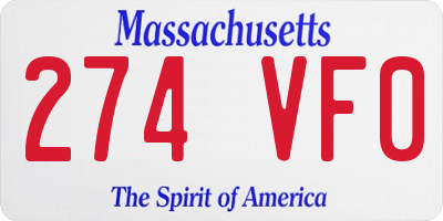 MA license plate 274VF0
