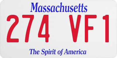 MA license plate 274VF1
