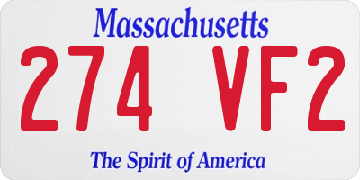 MA license plate 274VF2